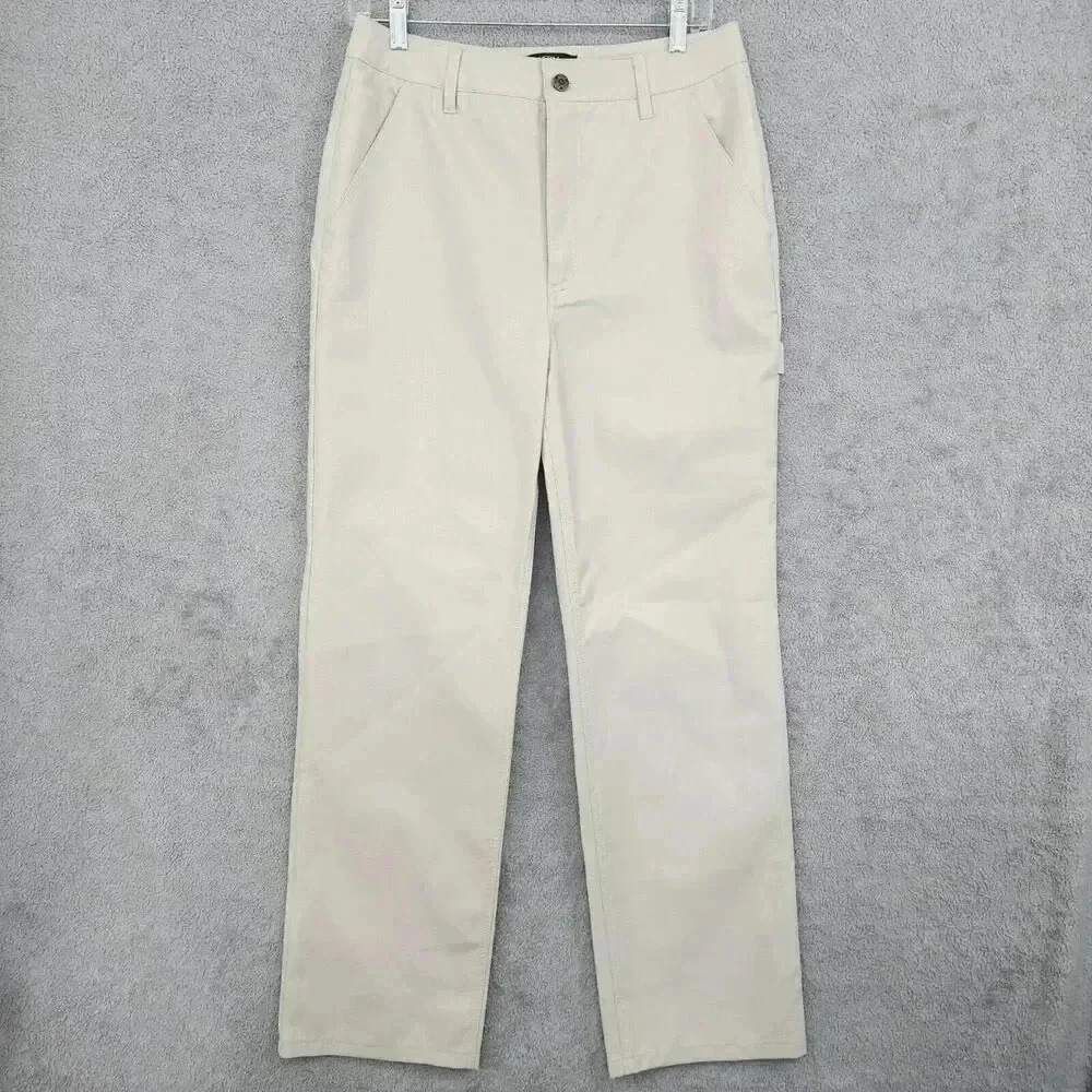 AFRM Womens Cream Faux Leather Straight Pants Size 28 13PT